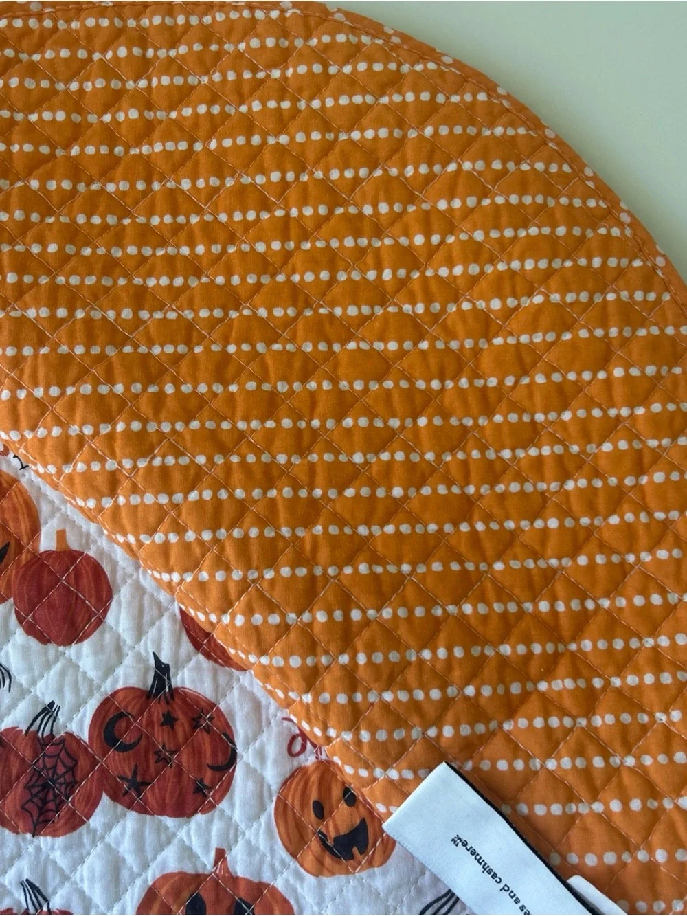 Cupcakes & Cashmere Orange Pumpkin Halloween Quilted Placemats Set of 4